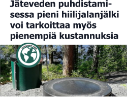 Jäteveden puhdistami- sessa pieni hiilijalanjälki  voi tarkoittaa myös  pienempiä kustannuksia