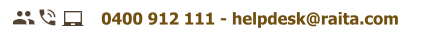 0400 912 111 - helpdesk@raita.com