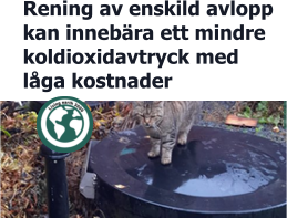 Rening av enskild avlopp kan innebära ett mindre  koldioxidavtryck med låga kostnader