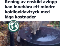 Rening av enskild avlopp kan innebära ett mindre  koldioxidavtryck med låga kostnader