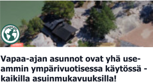 Vapaa-ajan asunnot ovat yhä use-ammin ympärivuotisessa käytössä - kaikilla asuinmukavuuksilla!