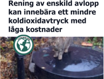 Rening av enskild avlopp kan innebära ett mindre  koldioxidavtryck med låga kostnader