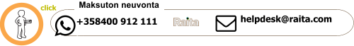 +358400 912 111 *ma helpdesk@raita.com   Maksuton neuvonta     click